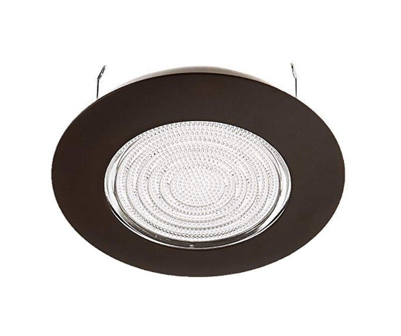 NICOR Lighting 6 inch Oil-Rubbed Bronze Recessed Shower Trim with Glass Fresnel Lens (17502OB) - Image 1
